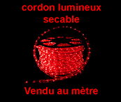 Cordon lumineux 13mm,220V,led rouge