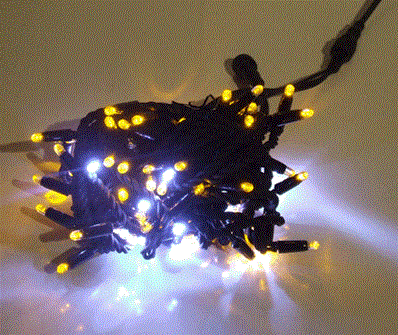 Guirlande 100 LED jaune flashing
