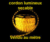 Cordon lumineux 13mm,220V,led jaune