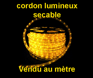 Cordon lumineux 13mm,220V,led jaune